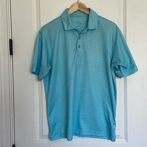 Tournament Collection Men’s Patterned Polo Shirt Light Blue M